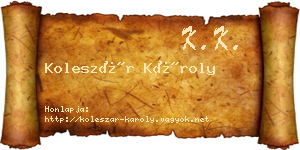 Koleszár Károly névjegykártya
