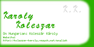 karoly koleszar business card