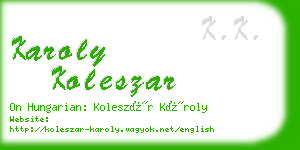 karoly koleszar business card